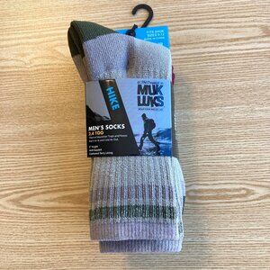 MUK LUKS 2 Pairs Heat Retainers Thermal Hiking Socks 2.4 TOG Men's Size 9-12 NWT